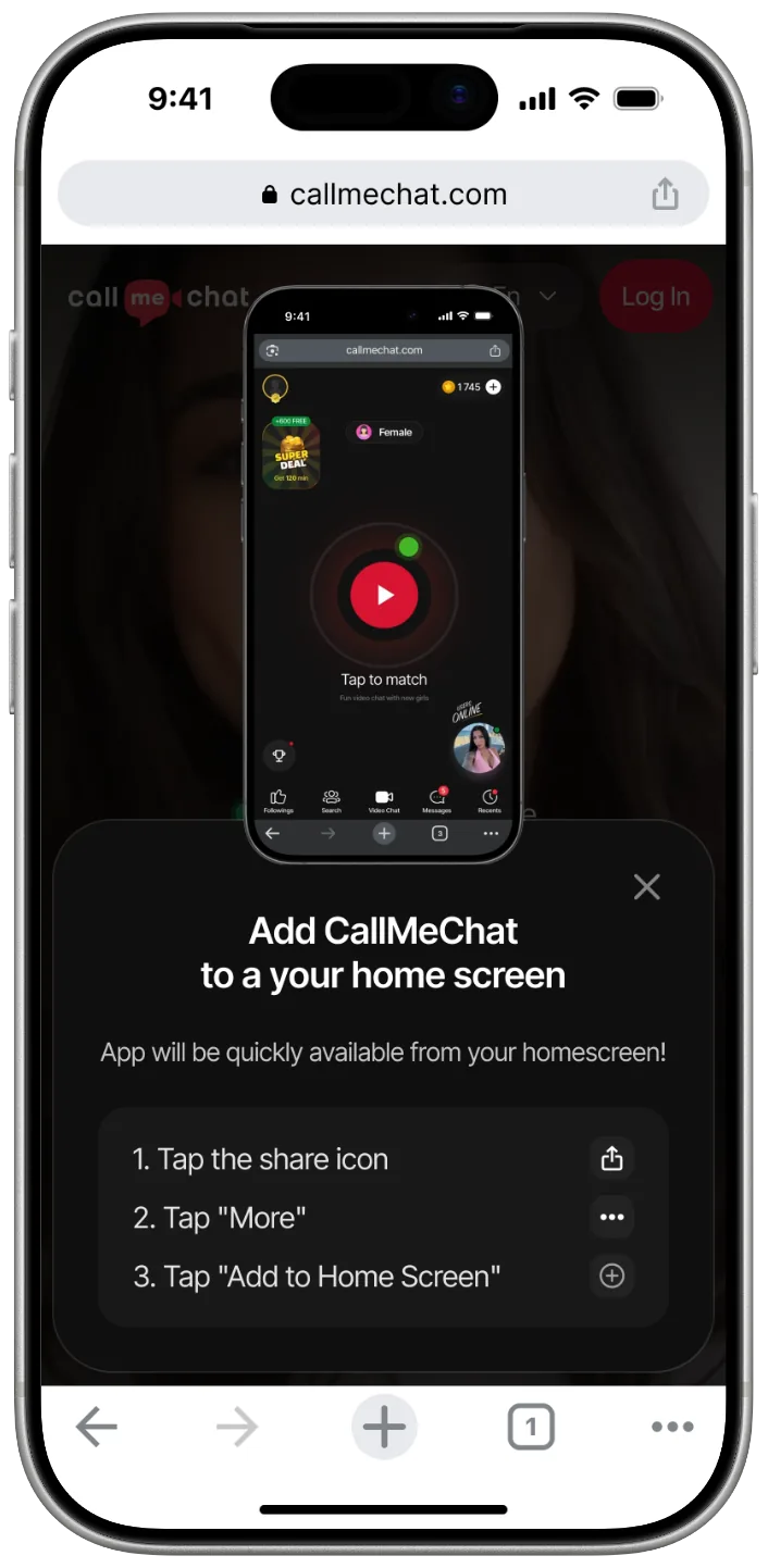 Pasos de instalación de CallMeChat en el dispositivo seleccionado