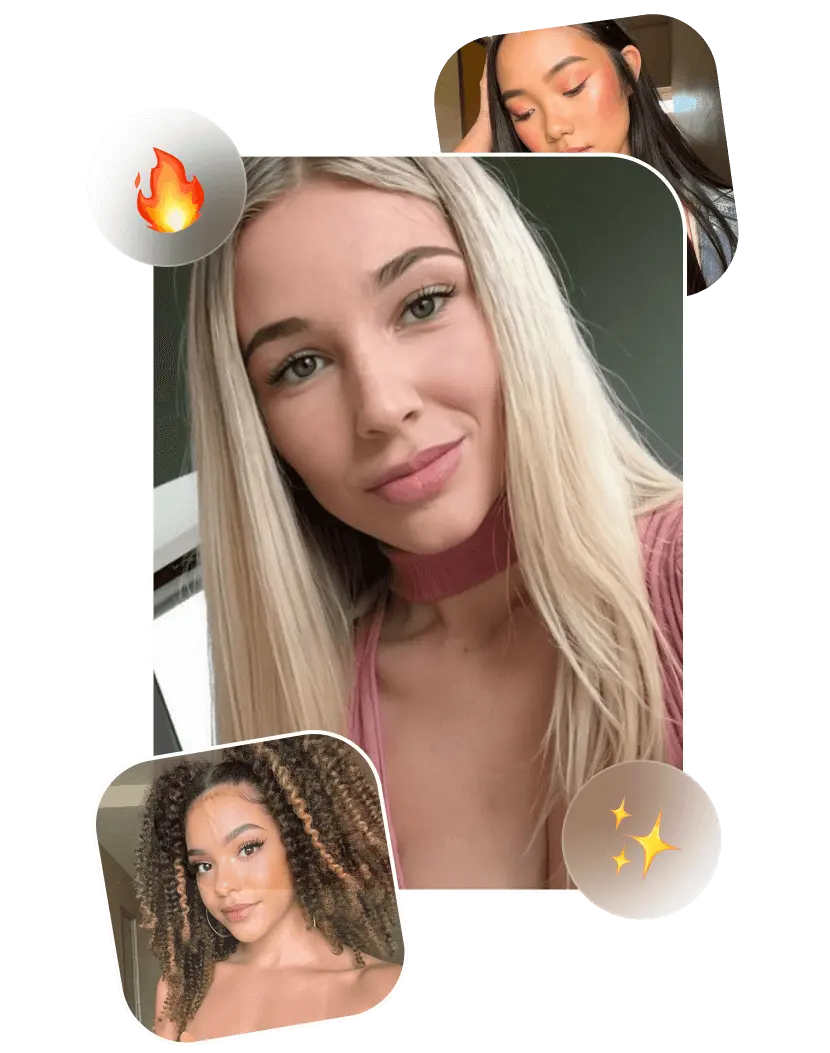 Girls connecting through live video chat app