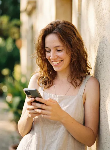 Woman in a live video chat