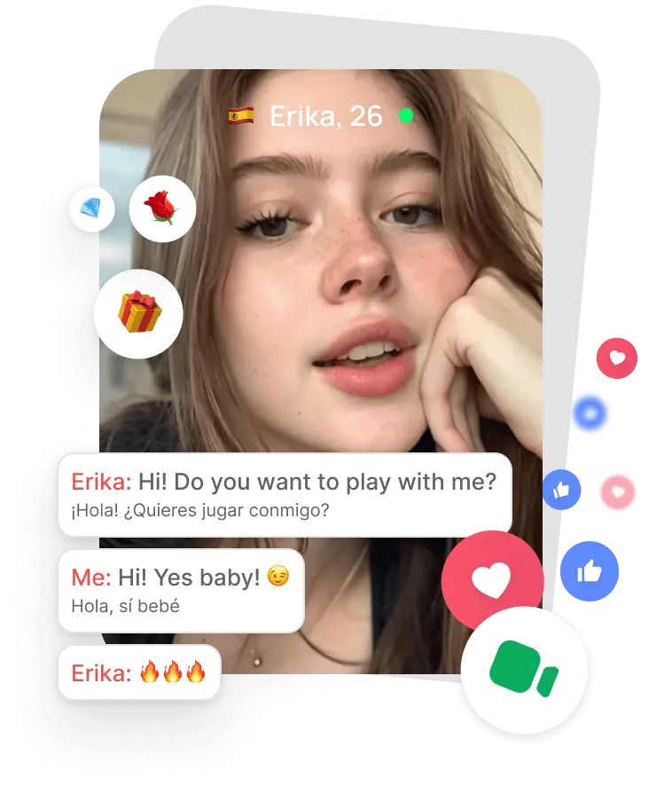 Girl with live chat message
