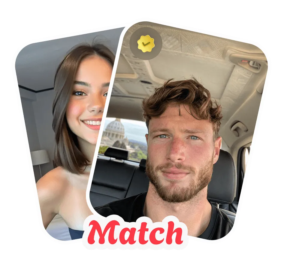 Matched user cards in app